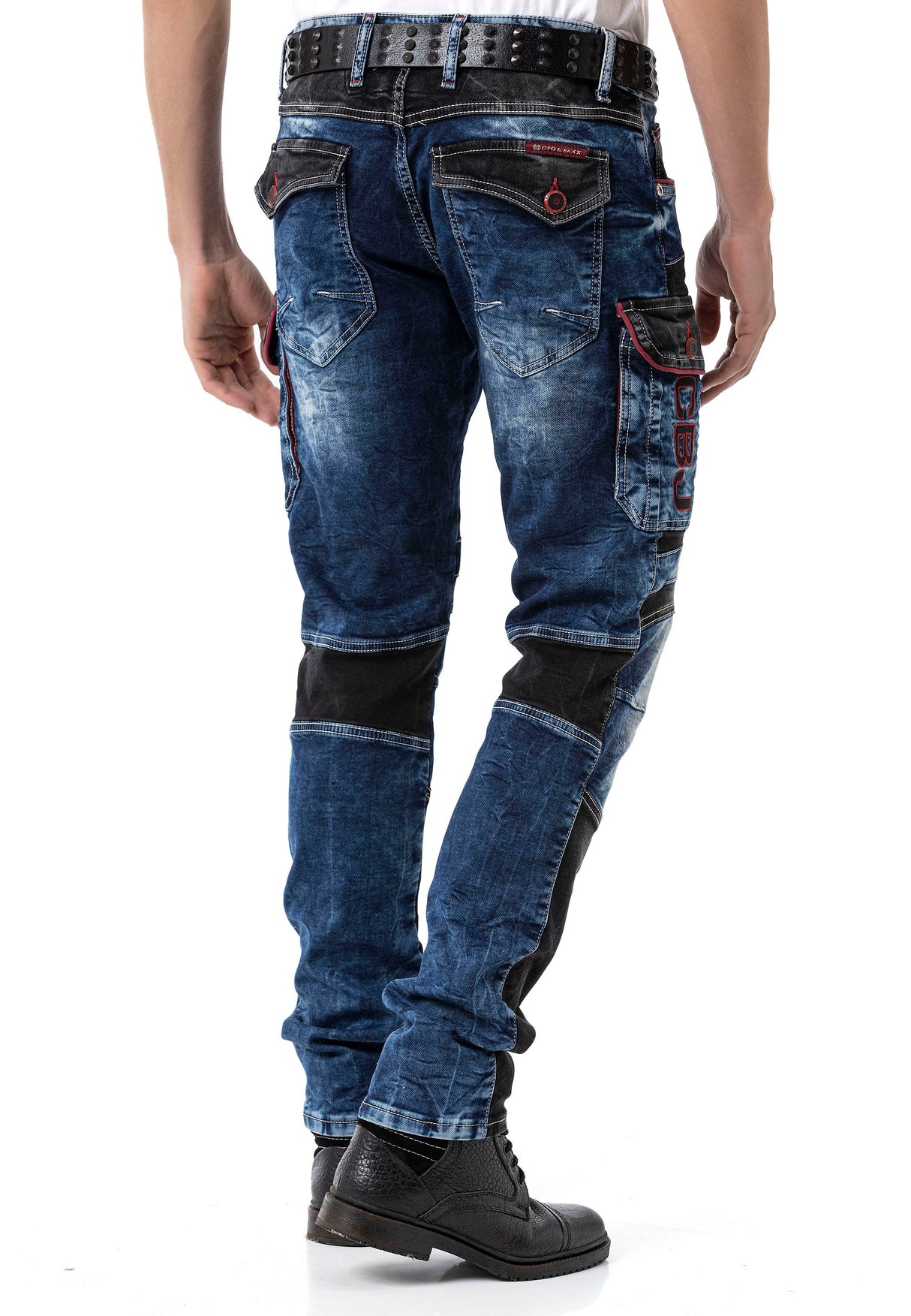 CD891 Men's jeans with a unique two-tone design
