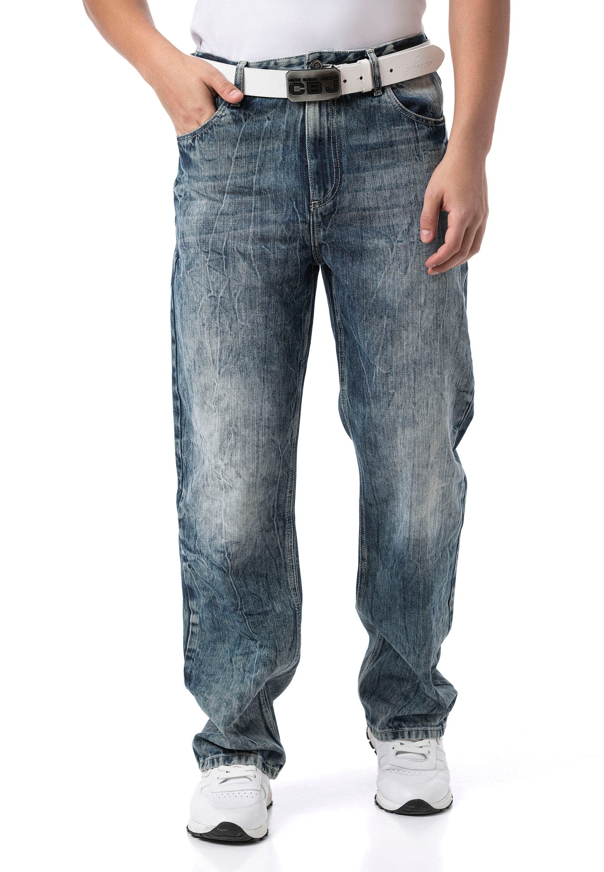 CD903 Baggy fit jeans with zipper