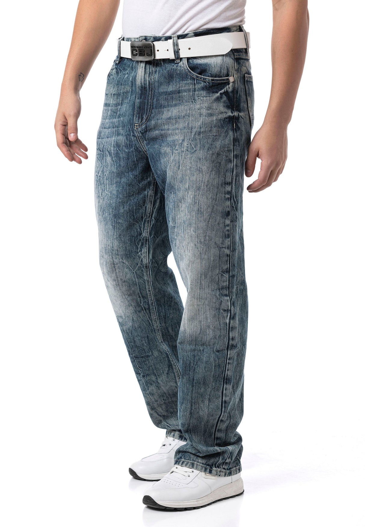 CD903 Baggy fit jeans with zipper