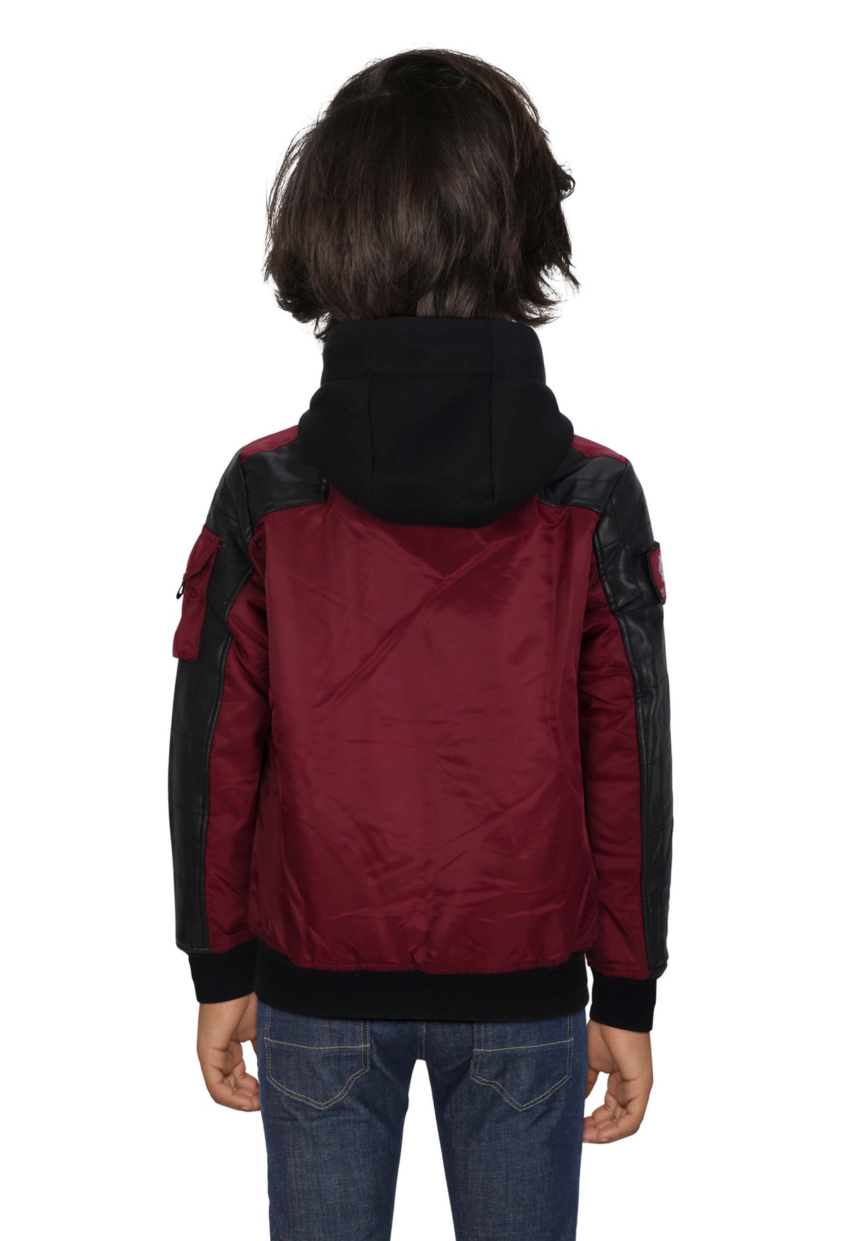 CMK101 – Black children's jacket with hood and zippered pockets