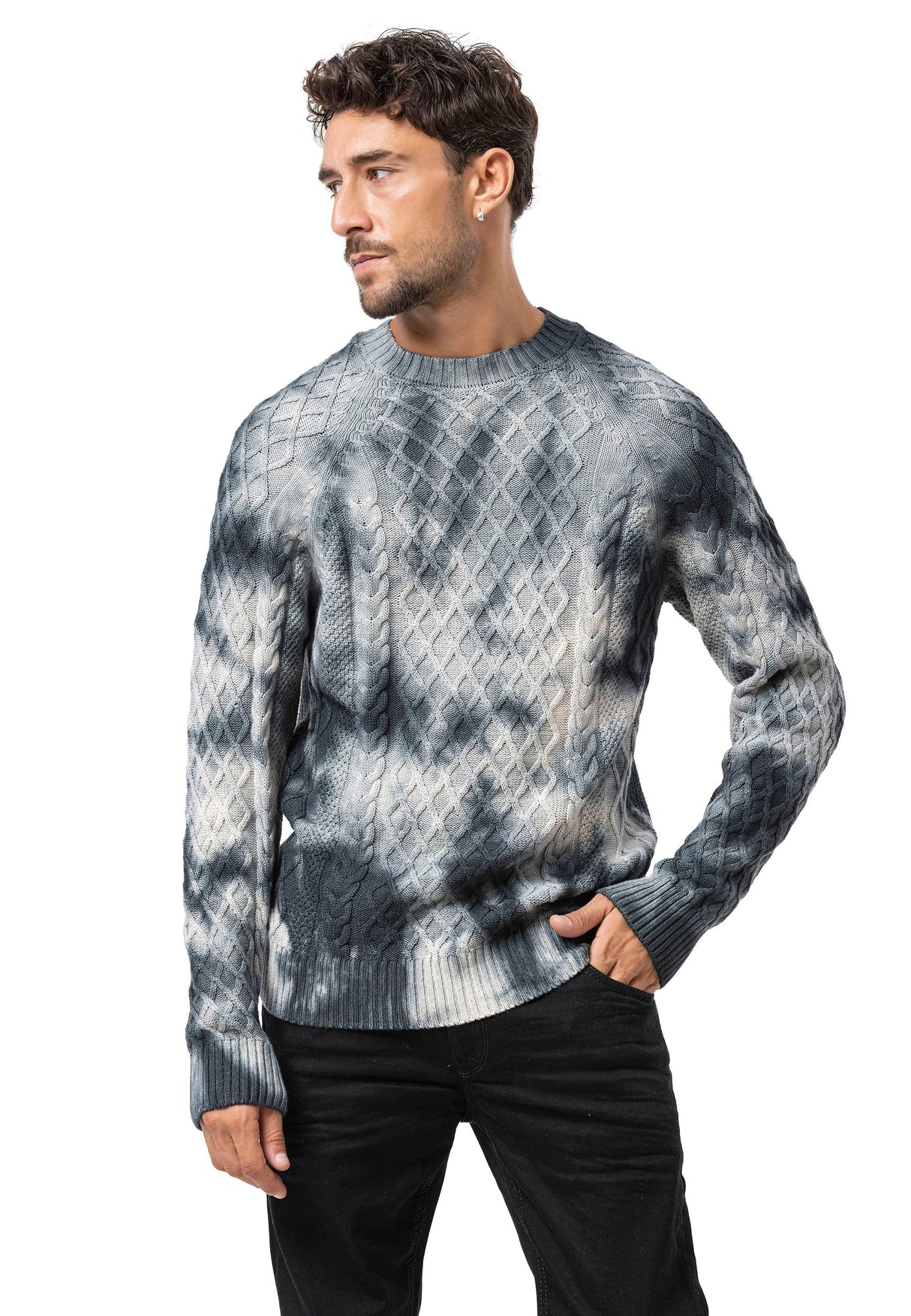 CP287 Men's cable-knit cotton sweater – Classic knit design for modern looks