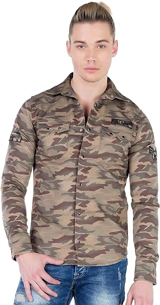 CH130 Men's Long Sleeve Shirt with Brand Patch