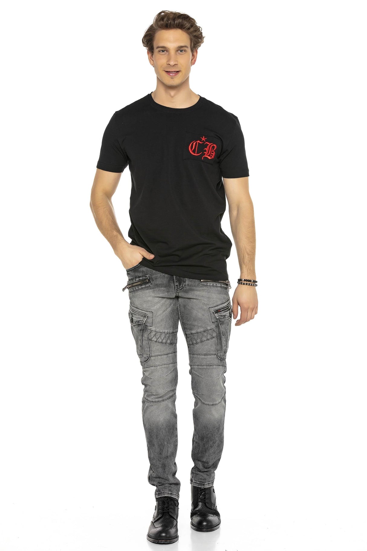 CT573 Men's T-shirt with modern crew neck