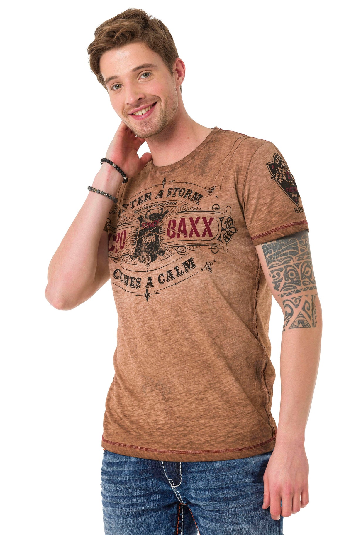 CT703 men's t-shirt in a vintage look