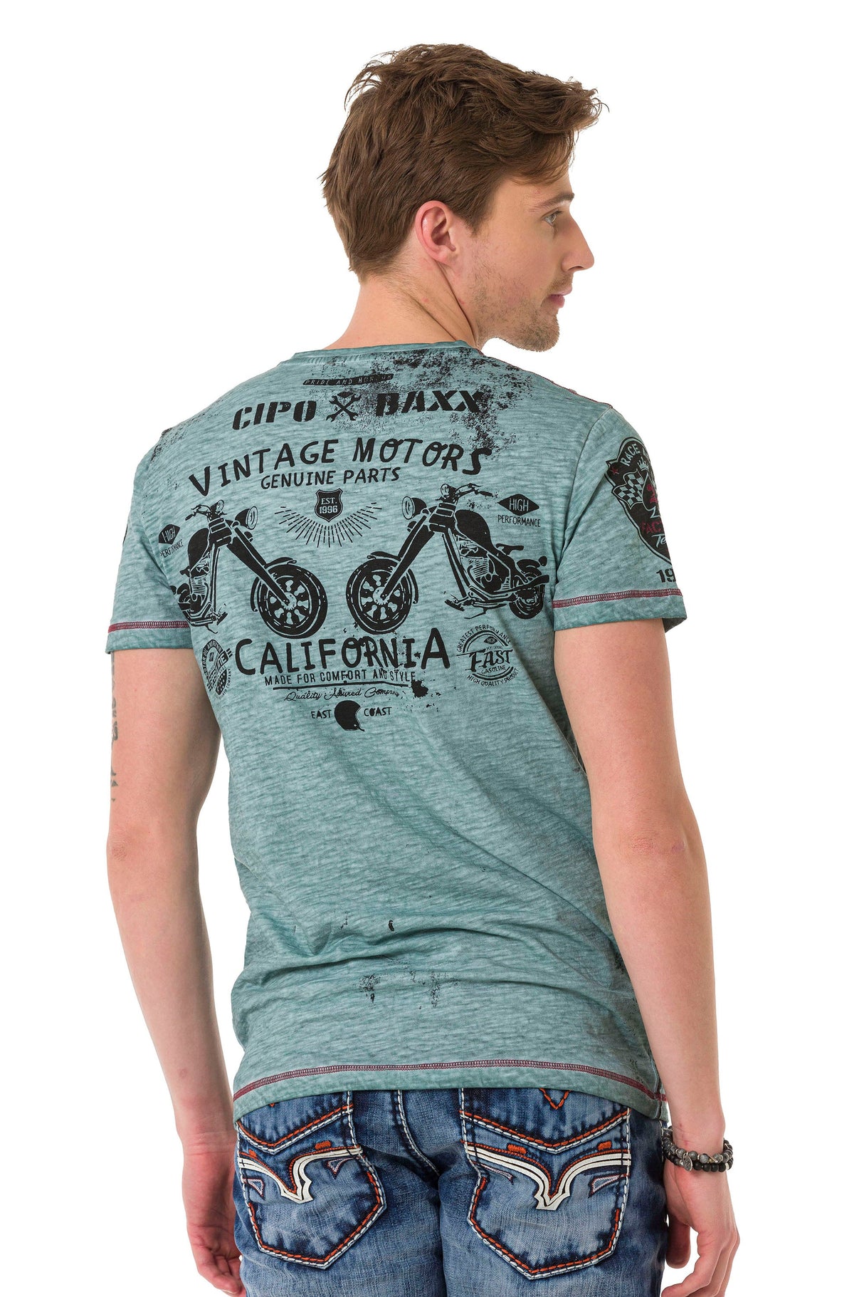 CT703 men's t-shirt in a vintage look