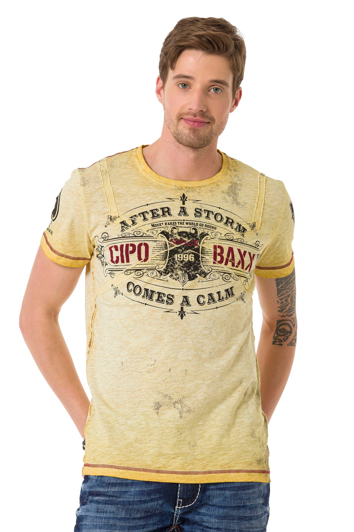 CT703 men's t-shirt in a vintage look