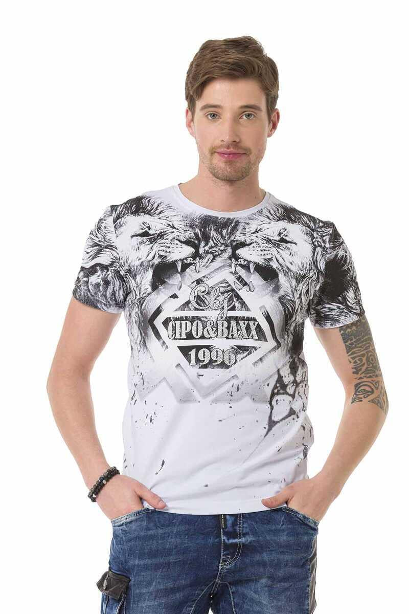 CT701 Men's T-shirt with large lion print