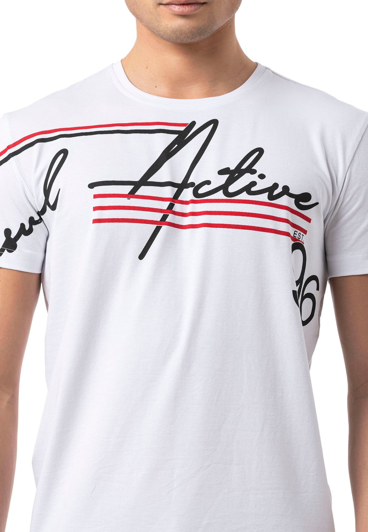 CT796 – Men's T-shirt with round neck and print design