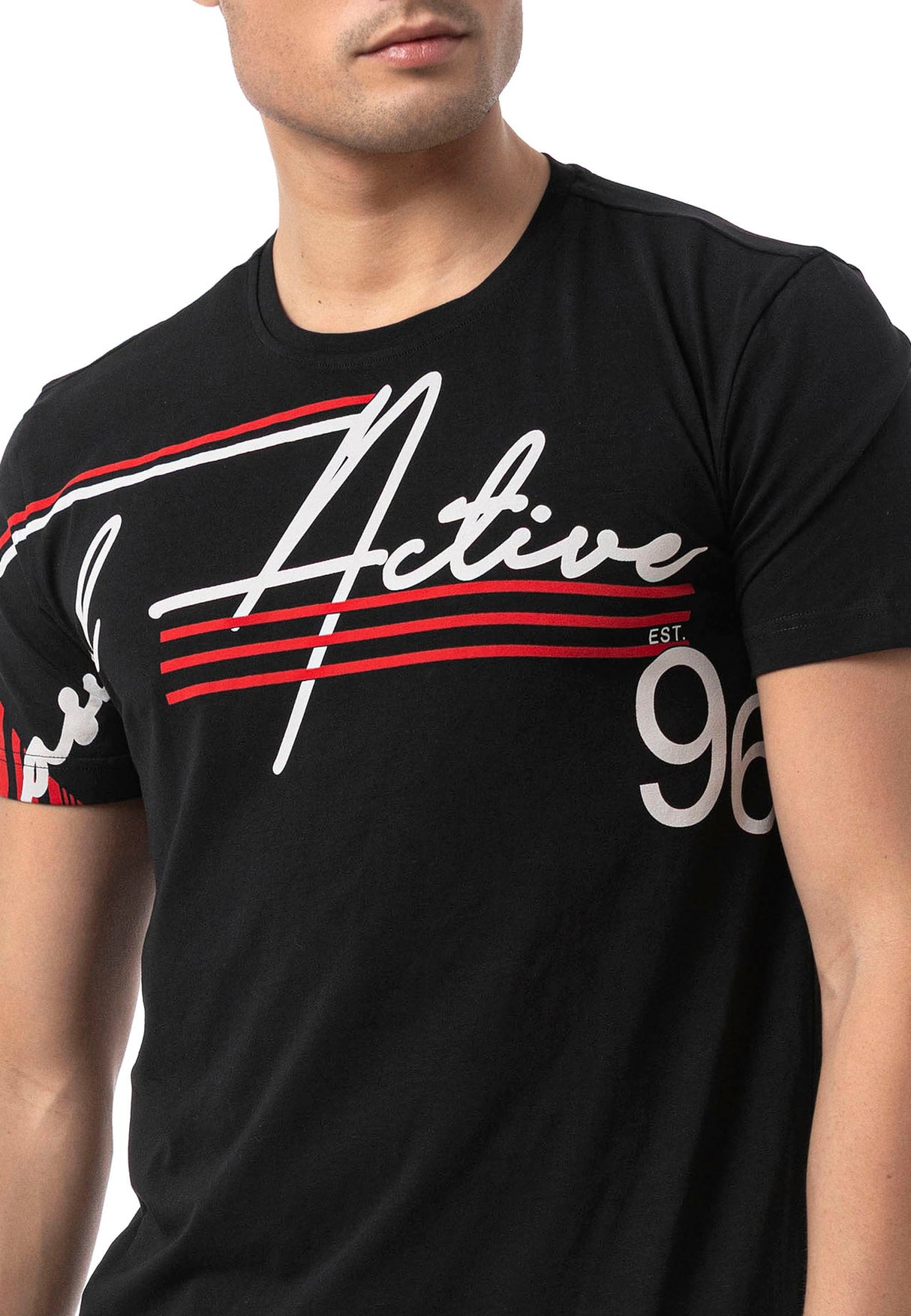 CT796 – Men's T-shirt with round neck and print design