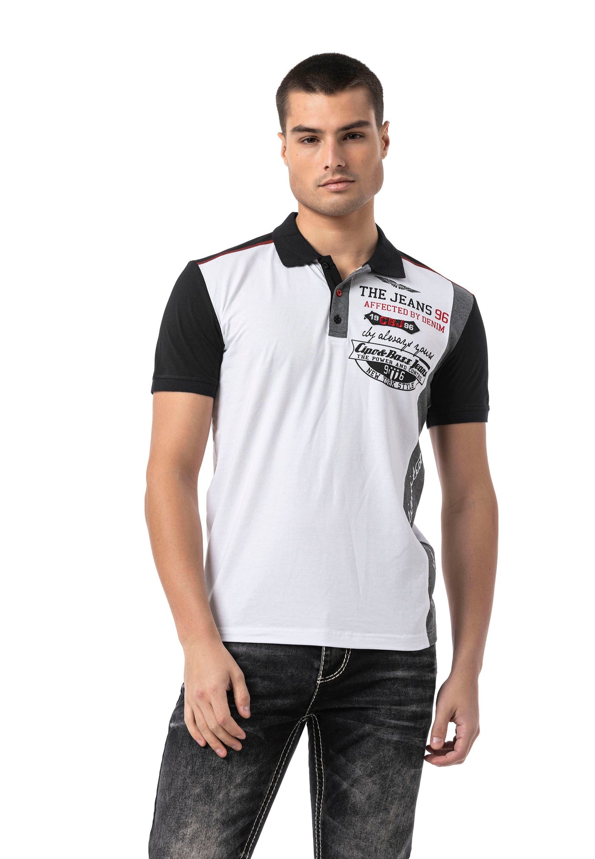 CT799 Men's Polo T-Shirt – Regular Fit with Print & Appliqué