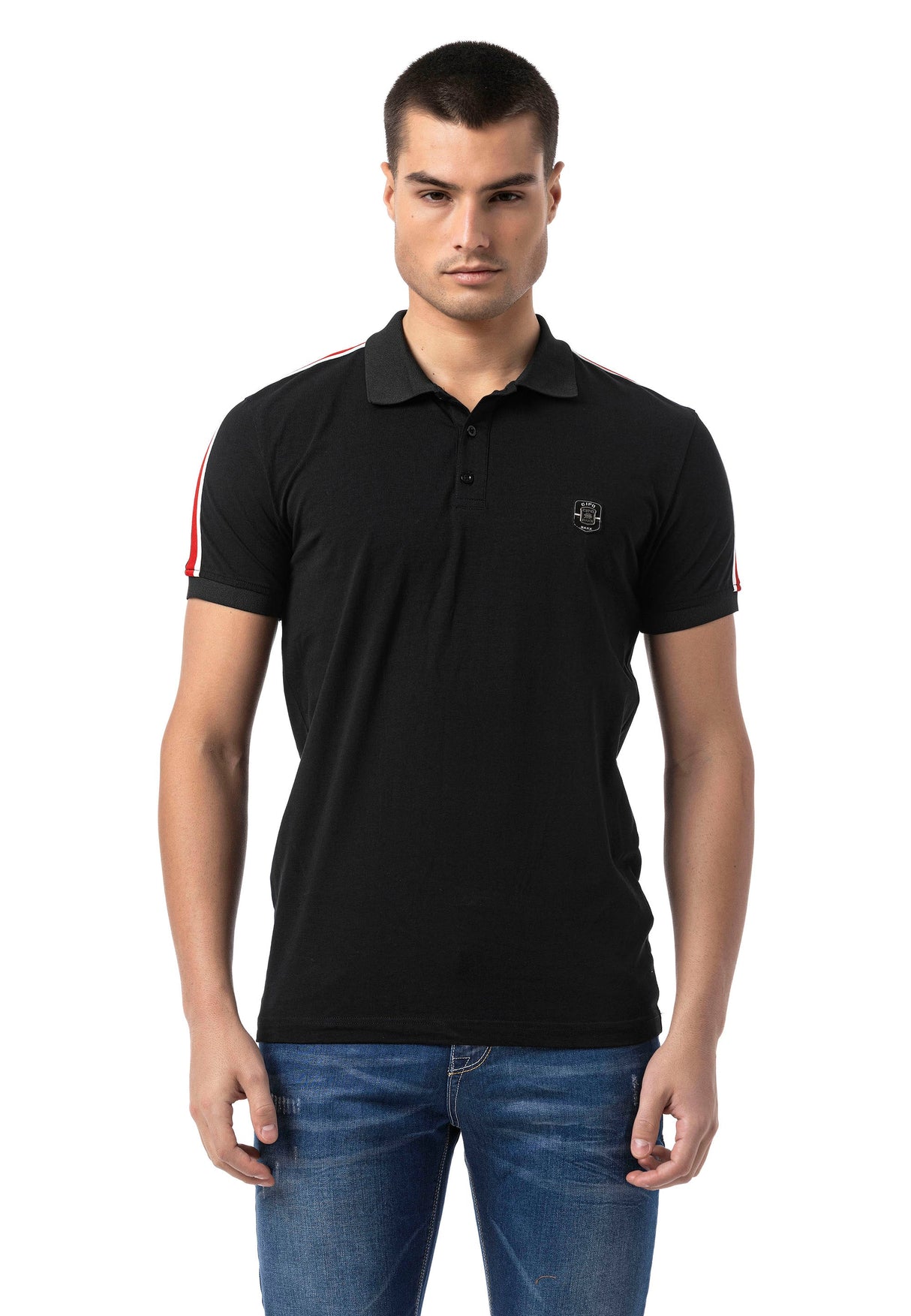 CT801 - Men's T-shirt with logo and stylish sleeves