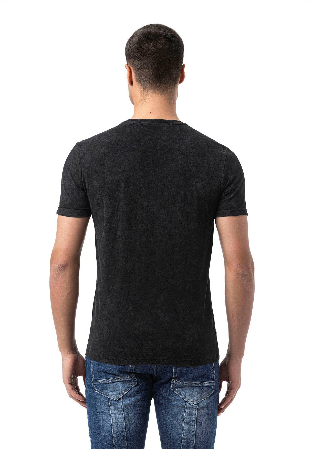 CT805 - Men's plain T-shirt with logo print