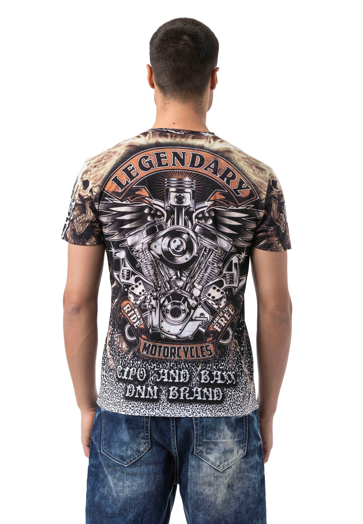 CT820 - Men's T-shirt with digital print and crew neck