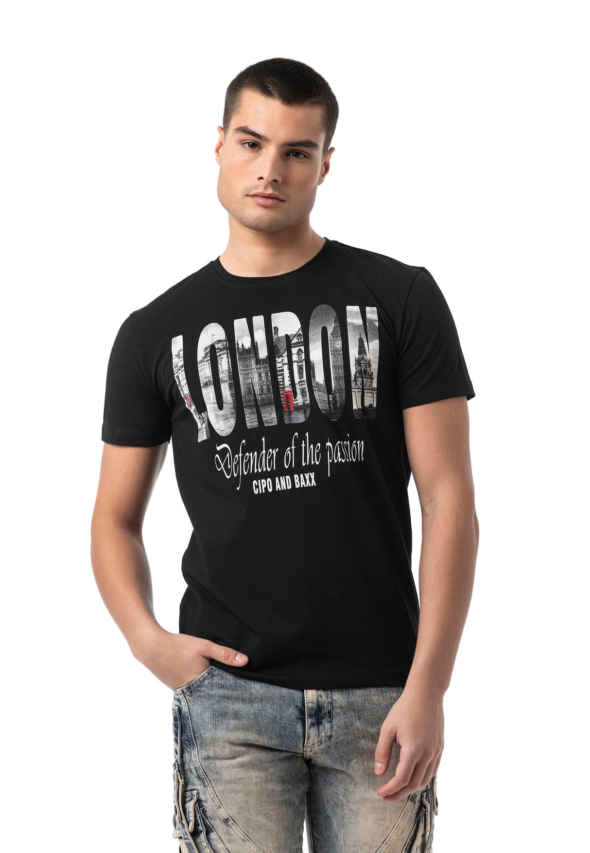 CT826 Men's T-Shirt with London Print – Regular Fit