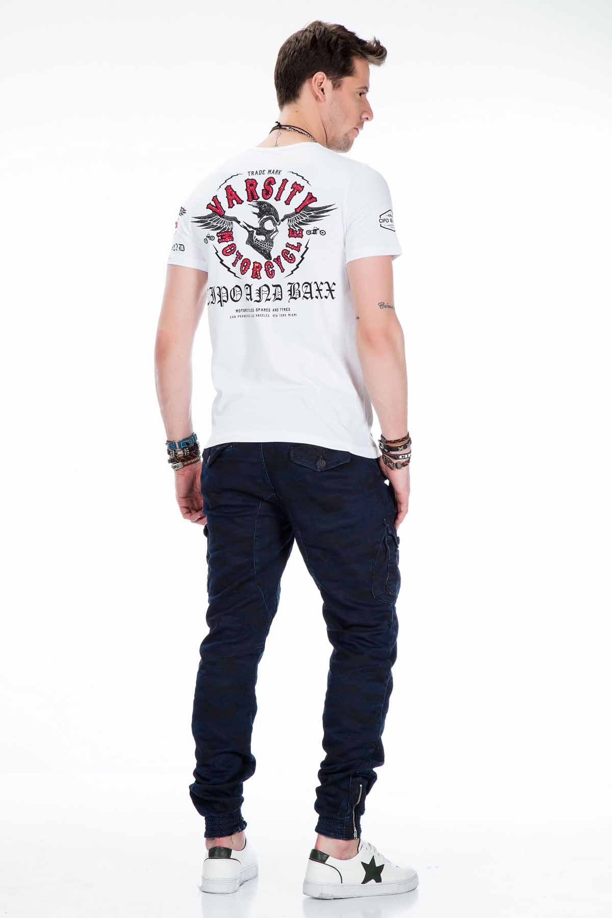 CT375 Men's T-Shirt Varsity Motorcycle in Fit Cut