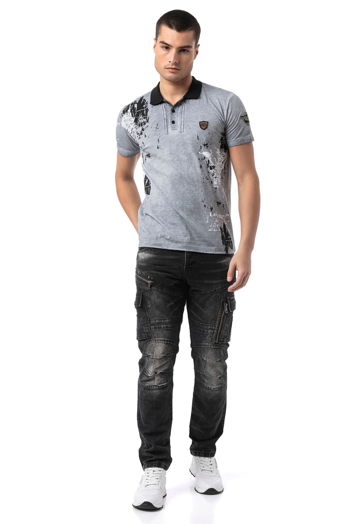CT798 Men's Polo T-Shirt with Print and Regular Fit
