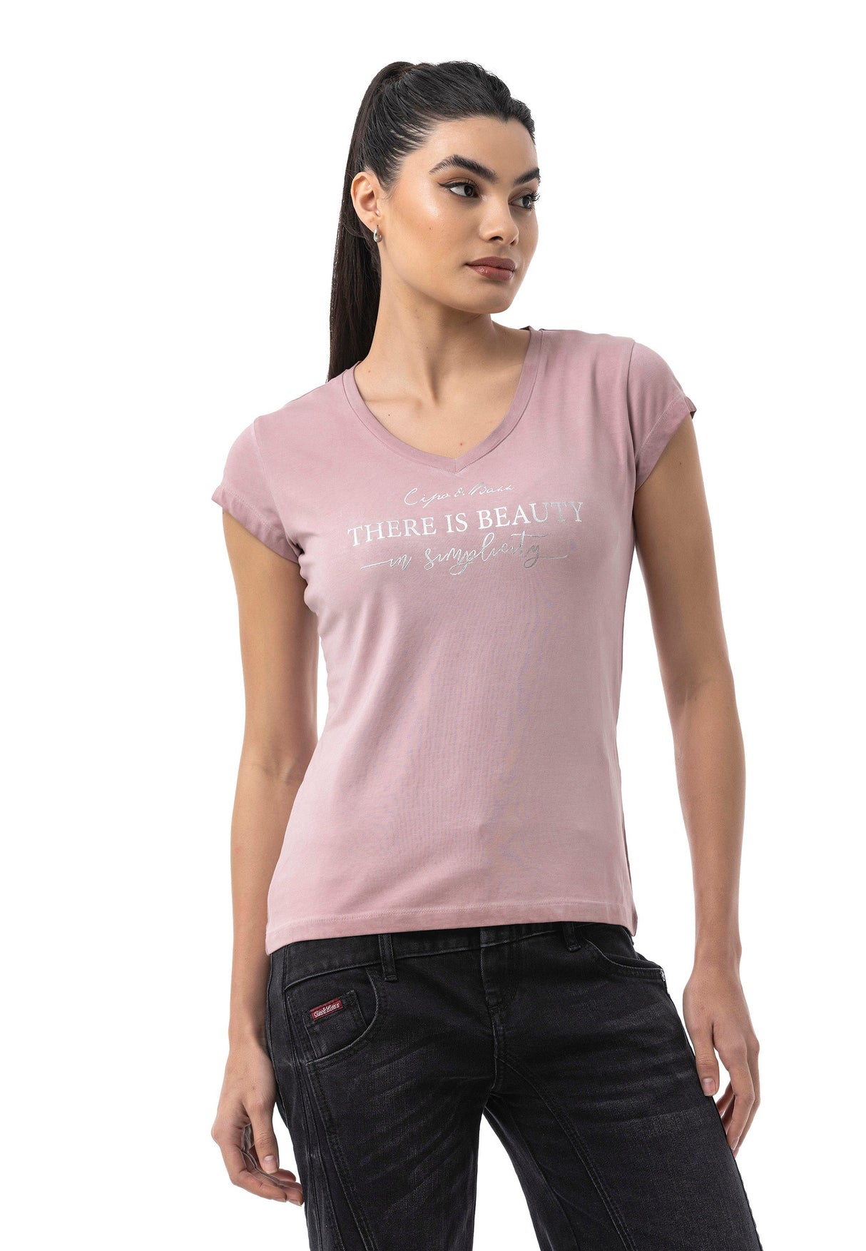 WT396 – Blue, round neck, front print “There is Beauty in Simplicity”, casual fit
