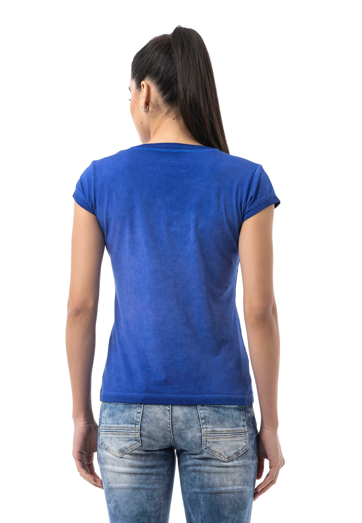 WT396 – Blue, round neck, front print “There is Beauty in Simplicity”, casual fit