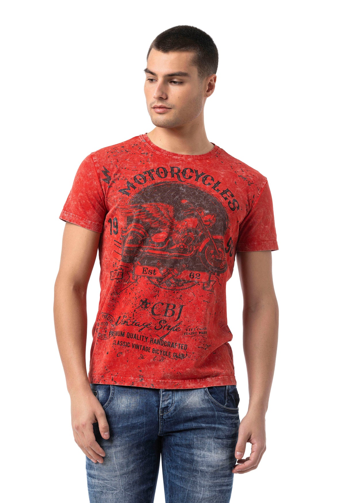 CT813 Men's T-shirt with cool motorcycle print