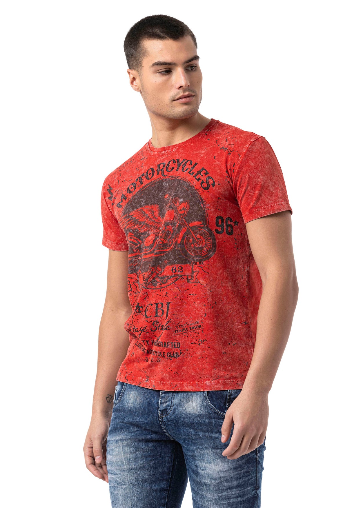 CT813 Men's T-shirt with cool motorcycle print