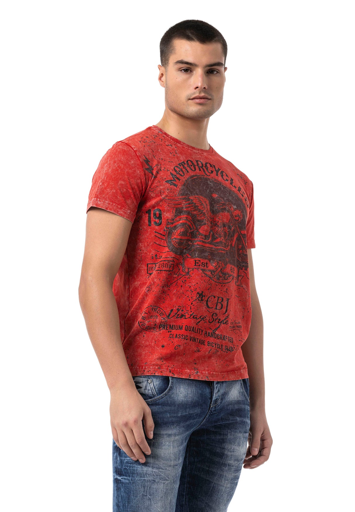 CT813 Men's T-shirt with cool motorcycle print