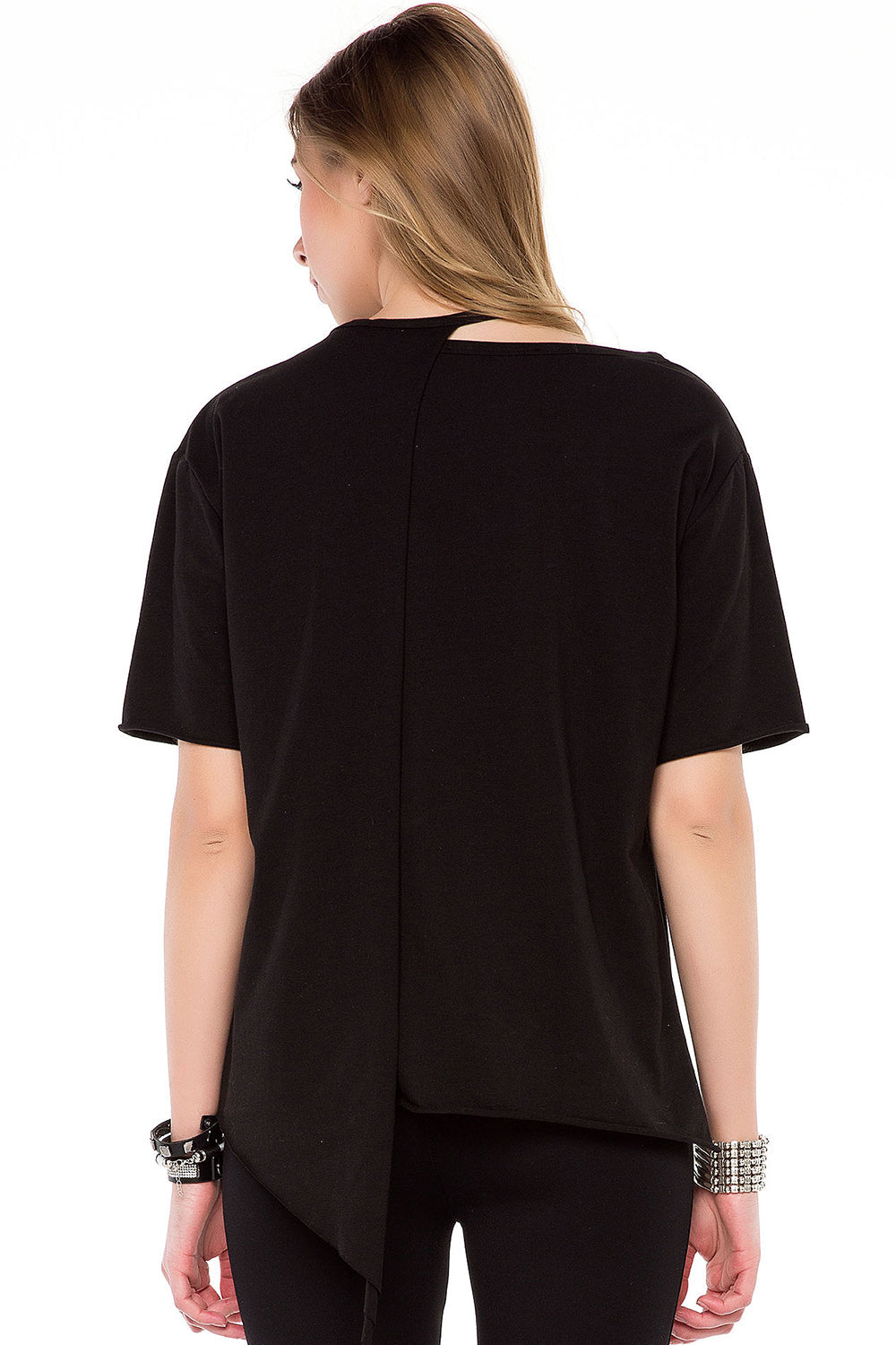 WT239 Women's Shirt with Cut-Out & Sequin Detail