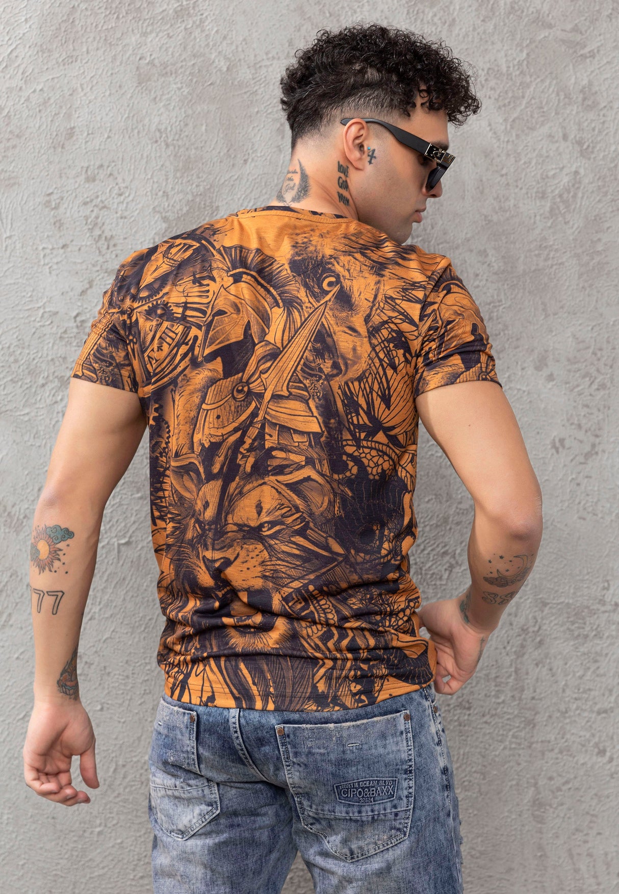 CT781 Men's T-shirt with large eagle print