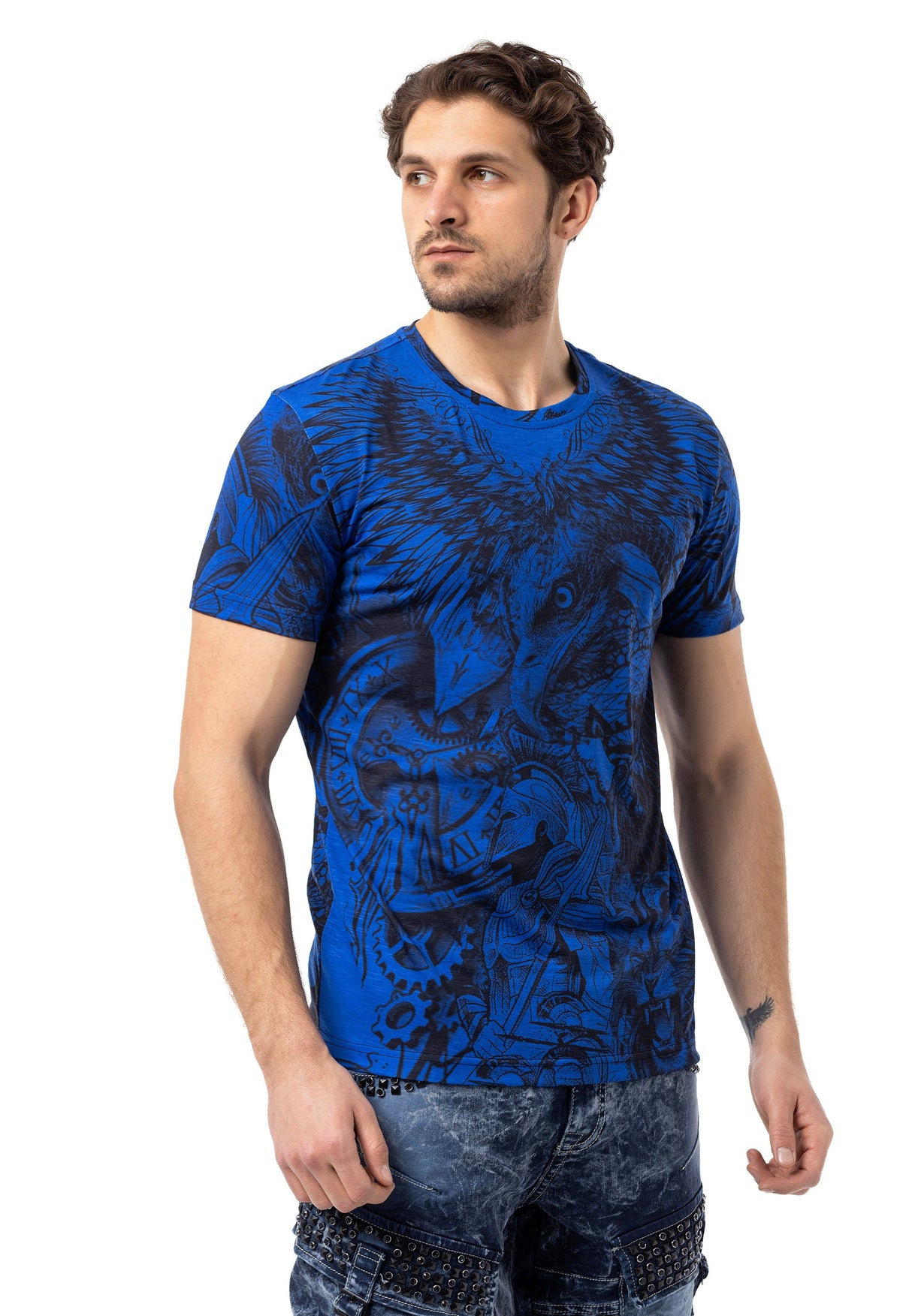 CT781 Men's T-shirt with large eagle print