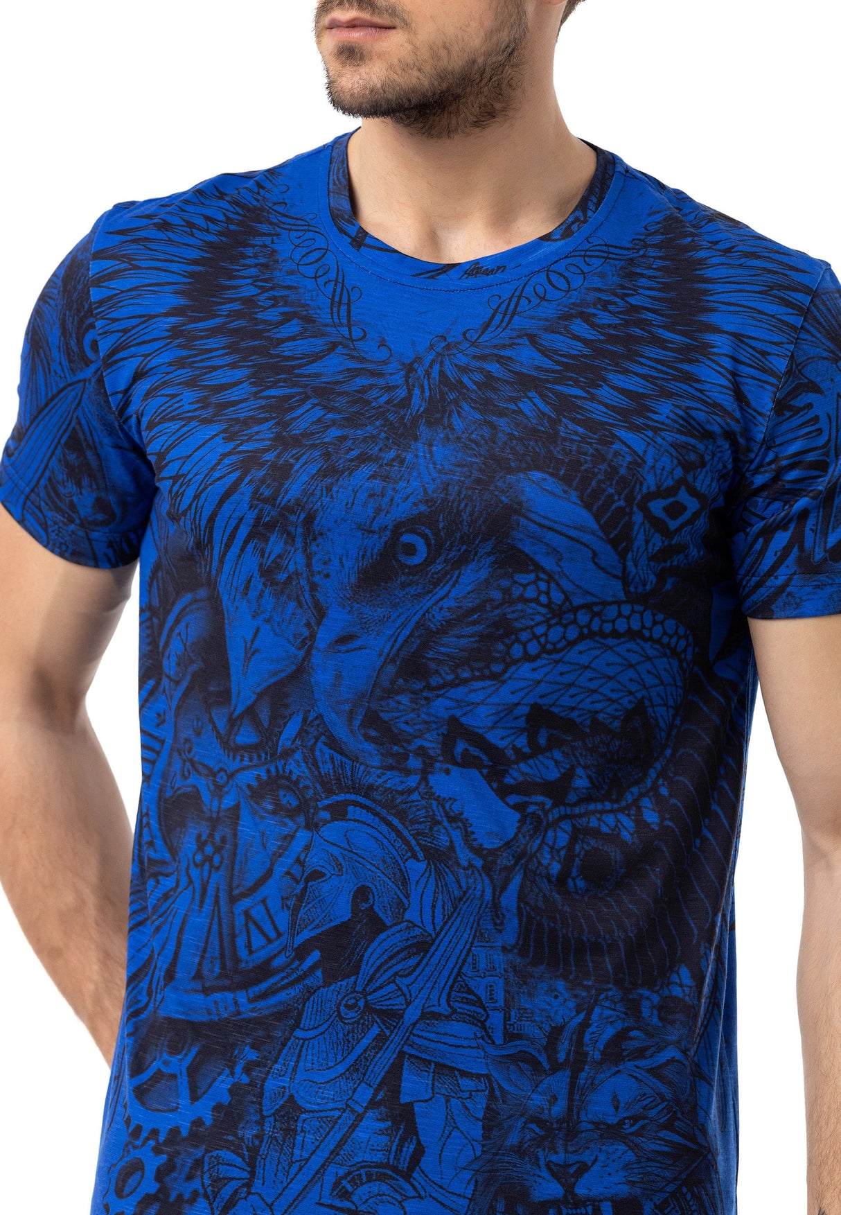 CT781 Men's T-shirt with large eagle print