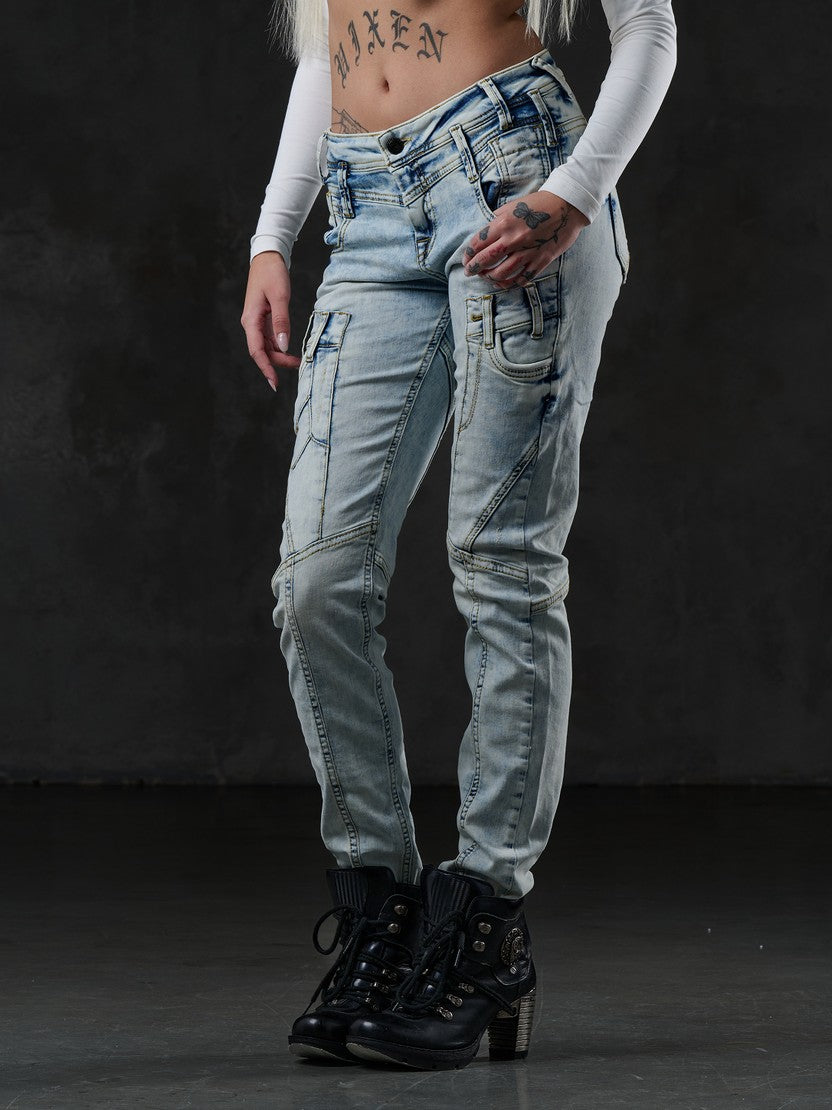 WD216 Women's comfortable jeans in a fashionable wash, slim fit