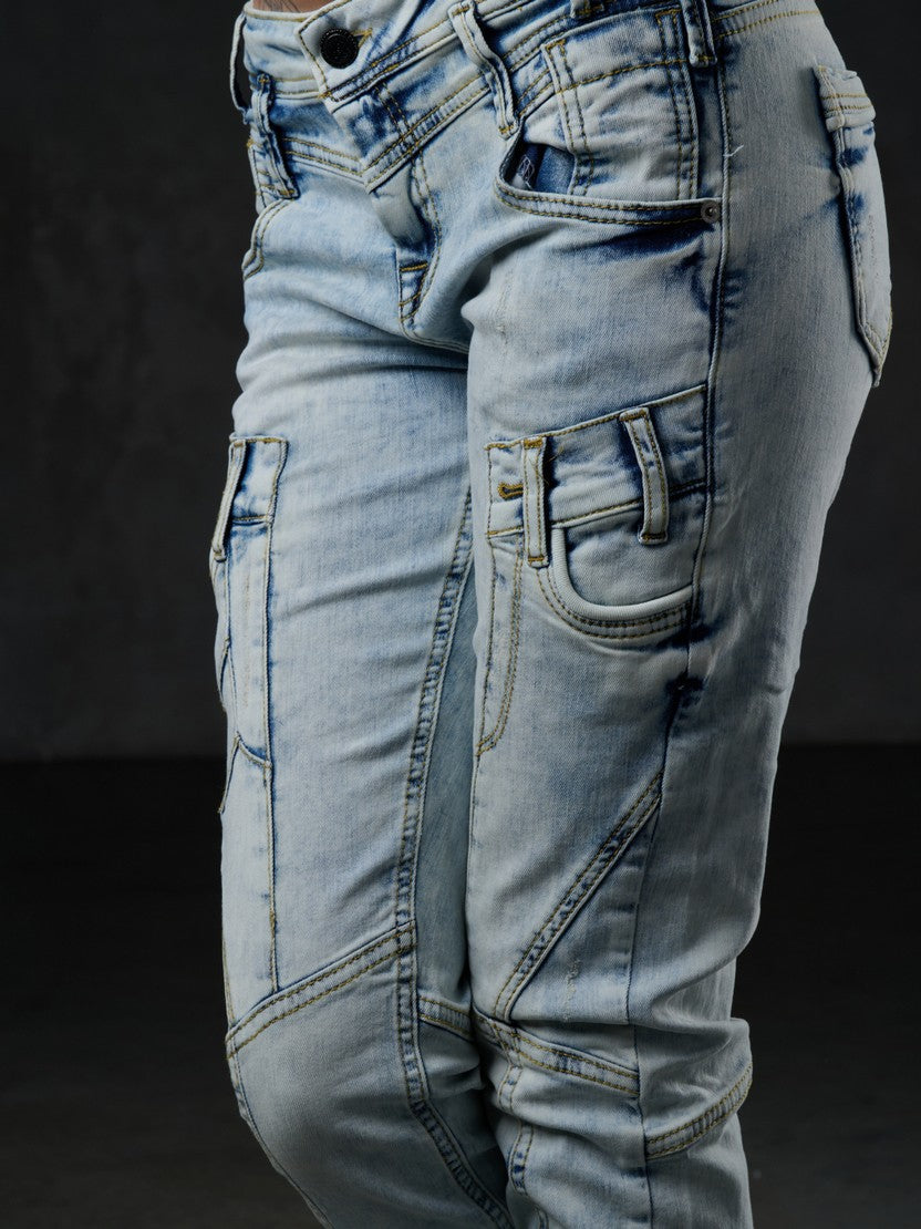 WD216 Women's comfortable jeans in a fashionable wash, slim fit