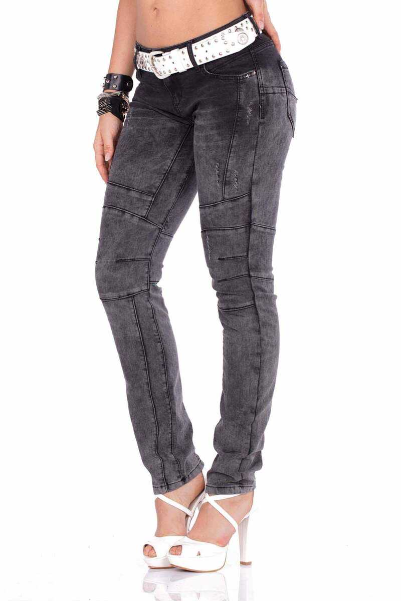 WD252 Women's slim-fit jeans with special wash