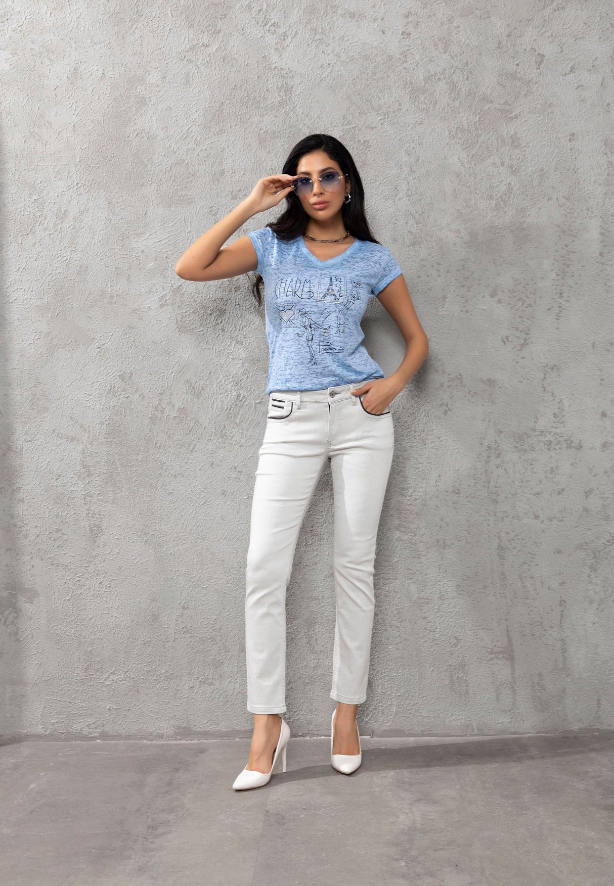 WD256B Women's trousers in solid color