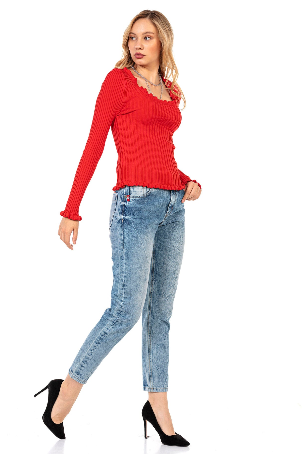 WD454 Women's 7/8 trousers with cool pattern