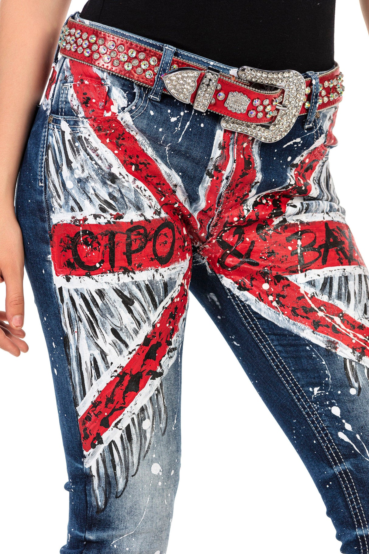 WD455 Women's slim-fit jeans in a vibrant design