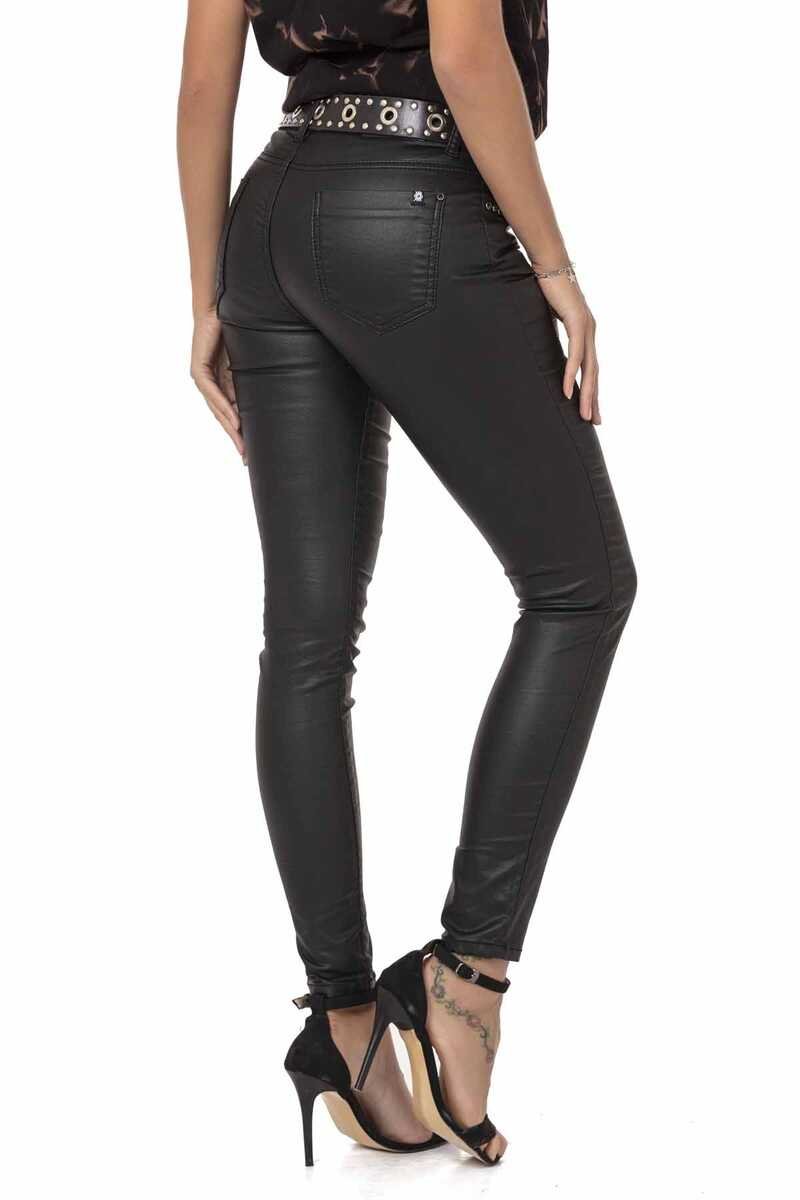 WD467 Women's Slim-Fit Jeans with Glossy Coating