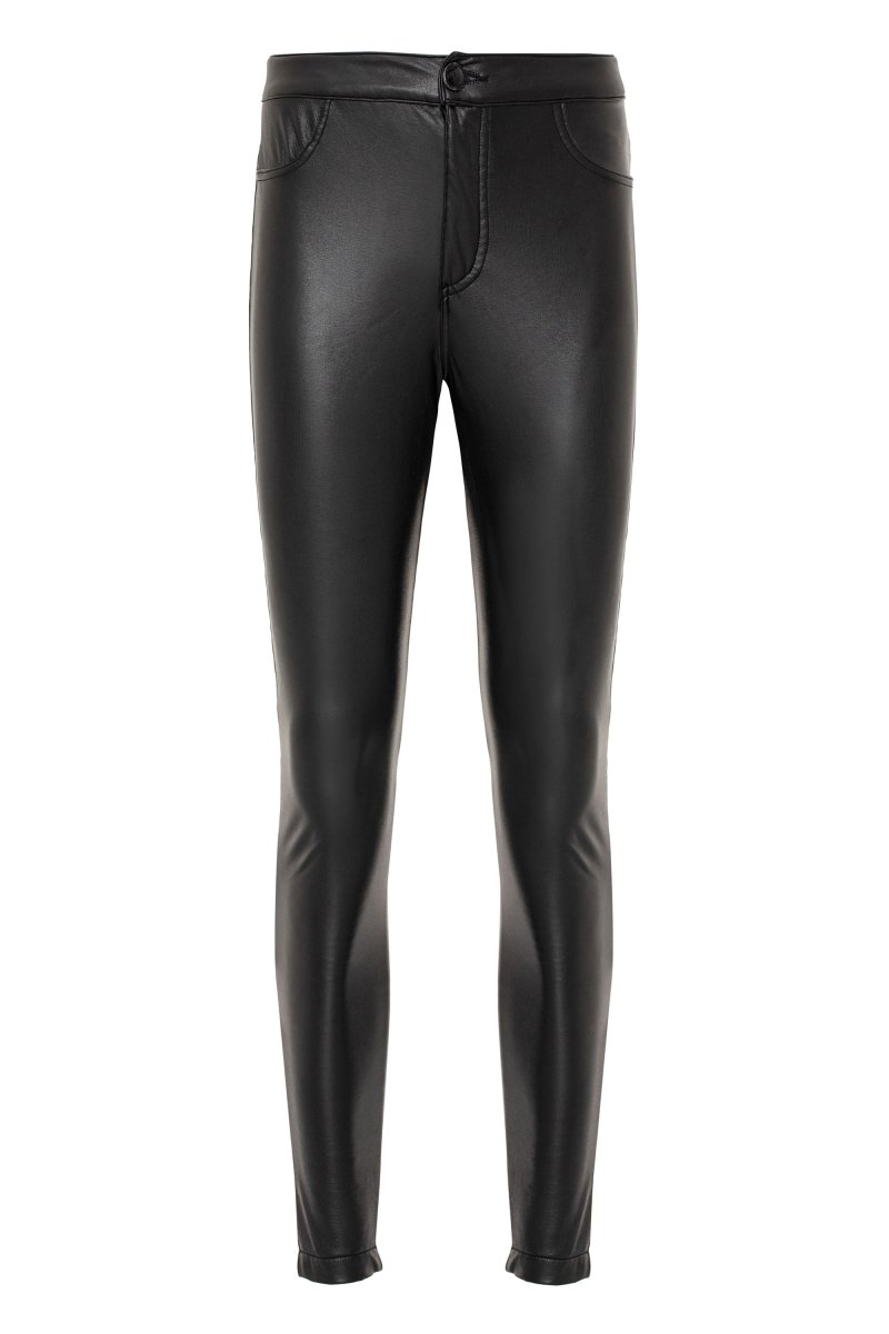 WD495 Women's skinny jeans in leather look