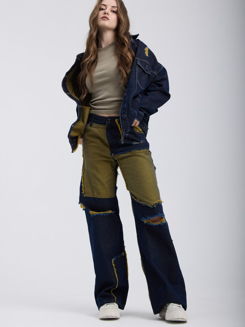 WD527 women's jeans in a punk look