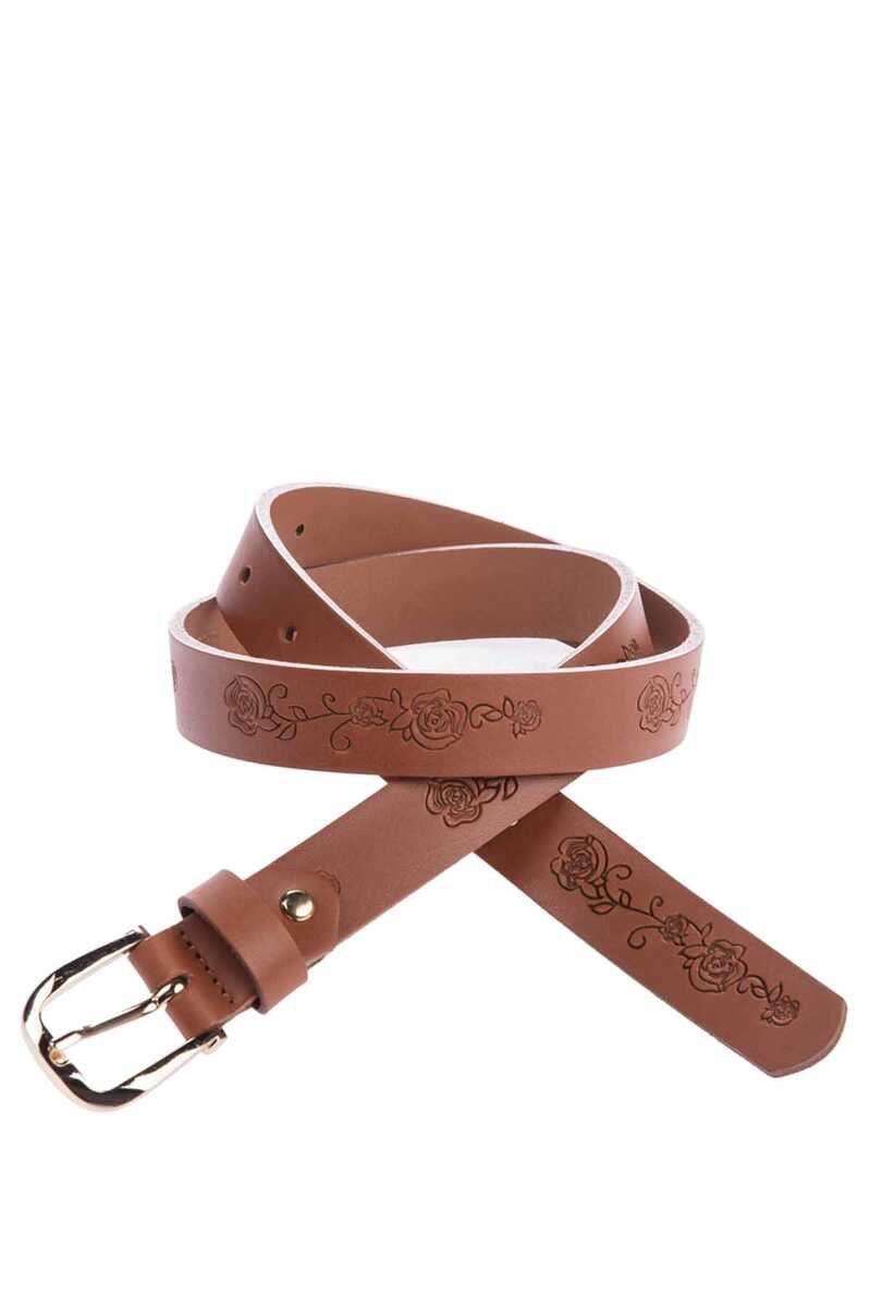 WG111 Women's Belt with Embroidered Flower