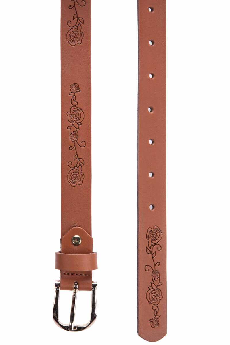 WG111 Women's Belt with Embroidered Flower