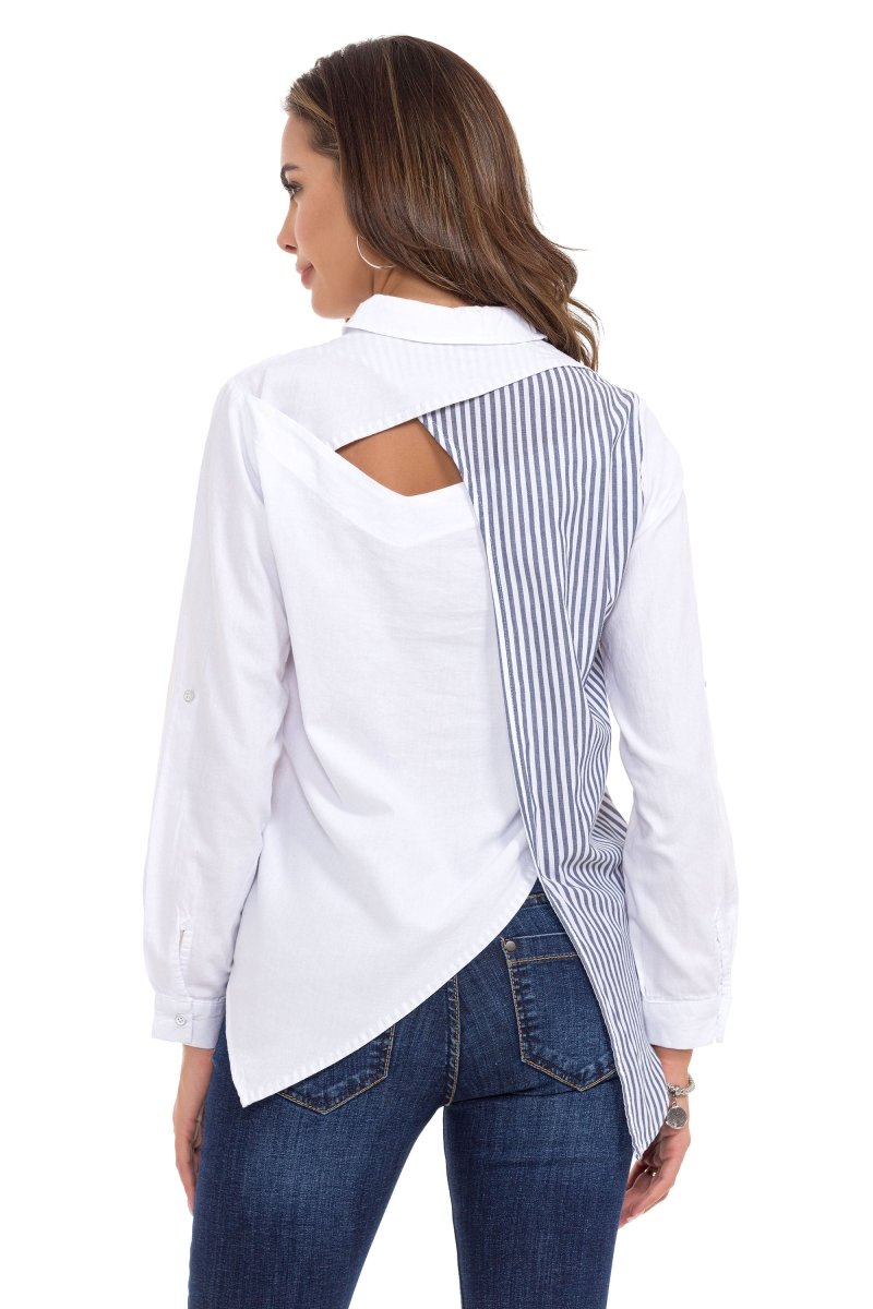 WH128 Women's shirt with striped detail