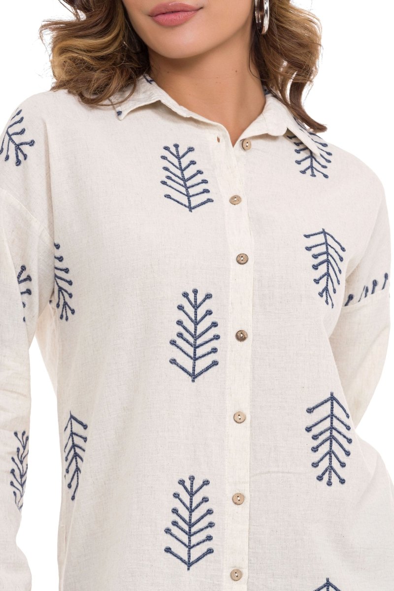 WH129 Women's shirt with casual spring pattern