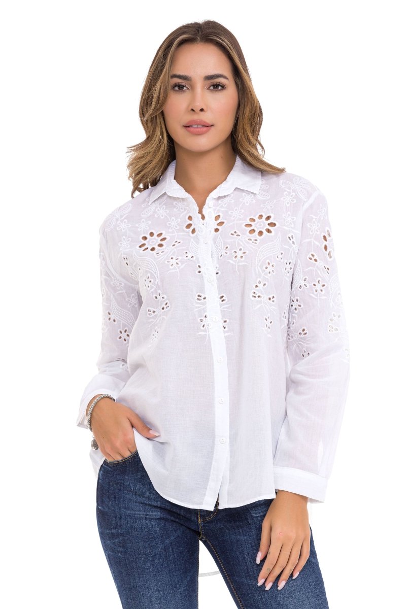 WH131 Women's shirt with stylish cut-outs
