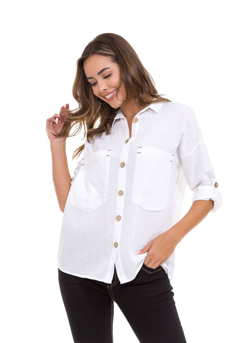 WH132 Women's shirt with contrasting seams