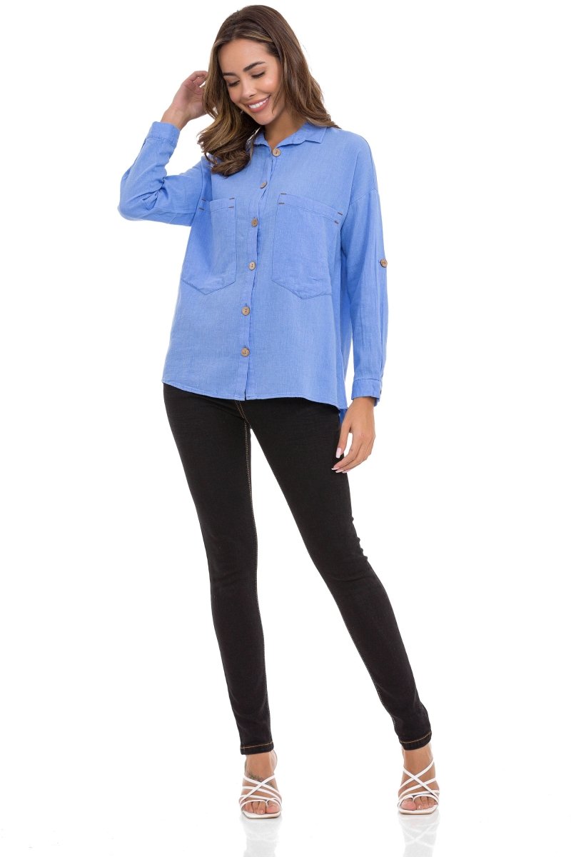 WH132 Women's shirt with contrasting seams