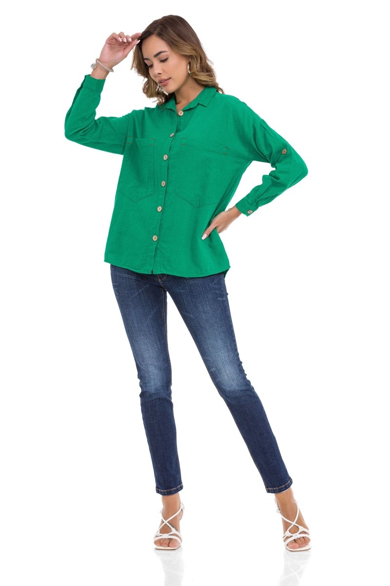 WH132 Women's shirt with contrasting seams