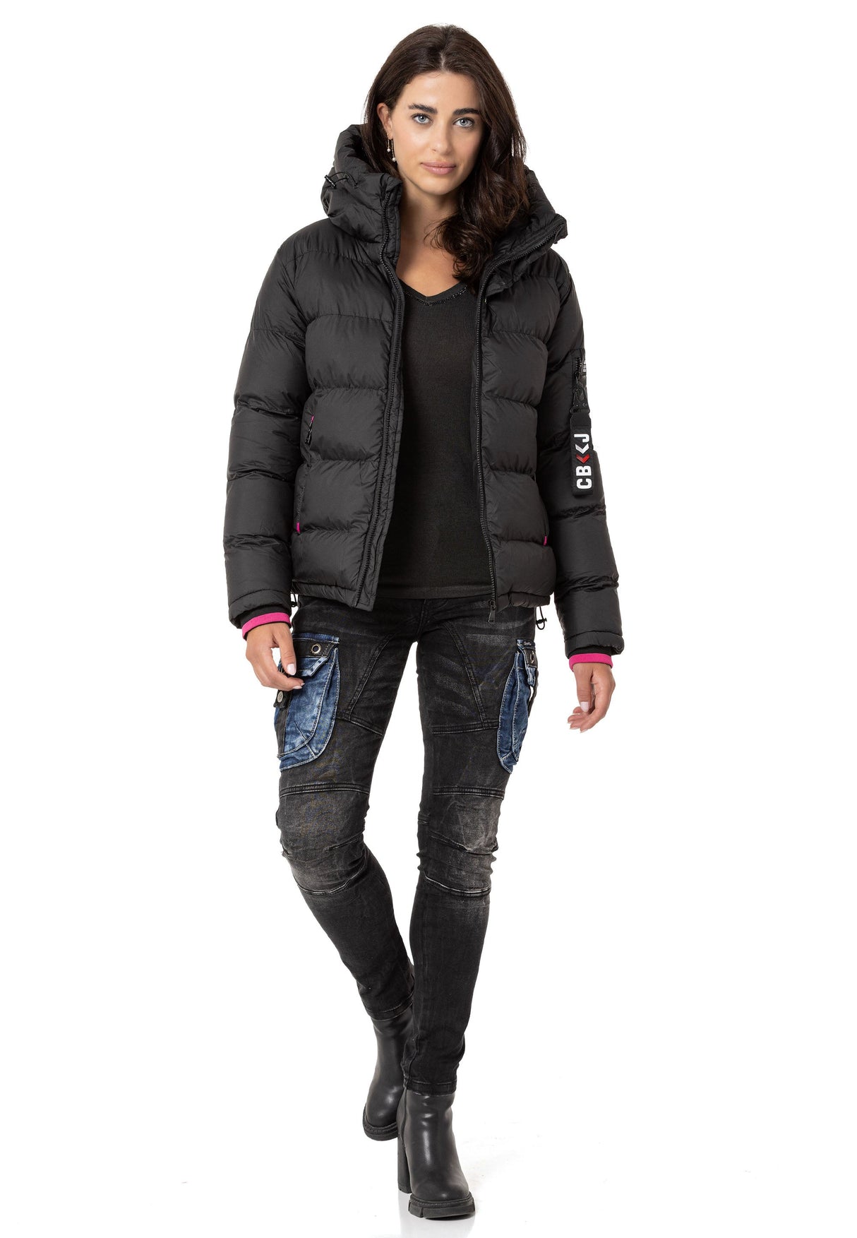 WM138 Women's Winter Jacket with Stand-Up Collar