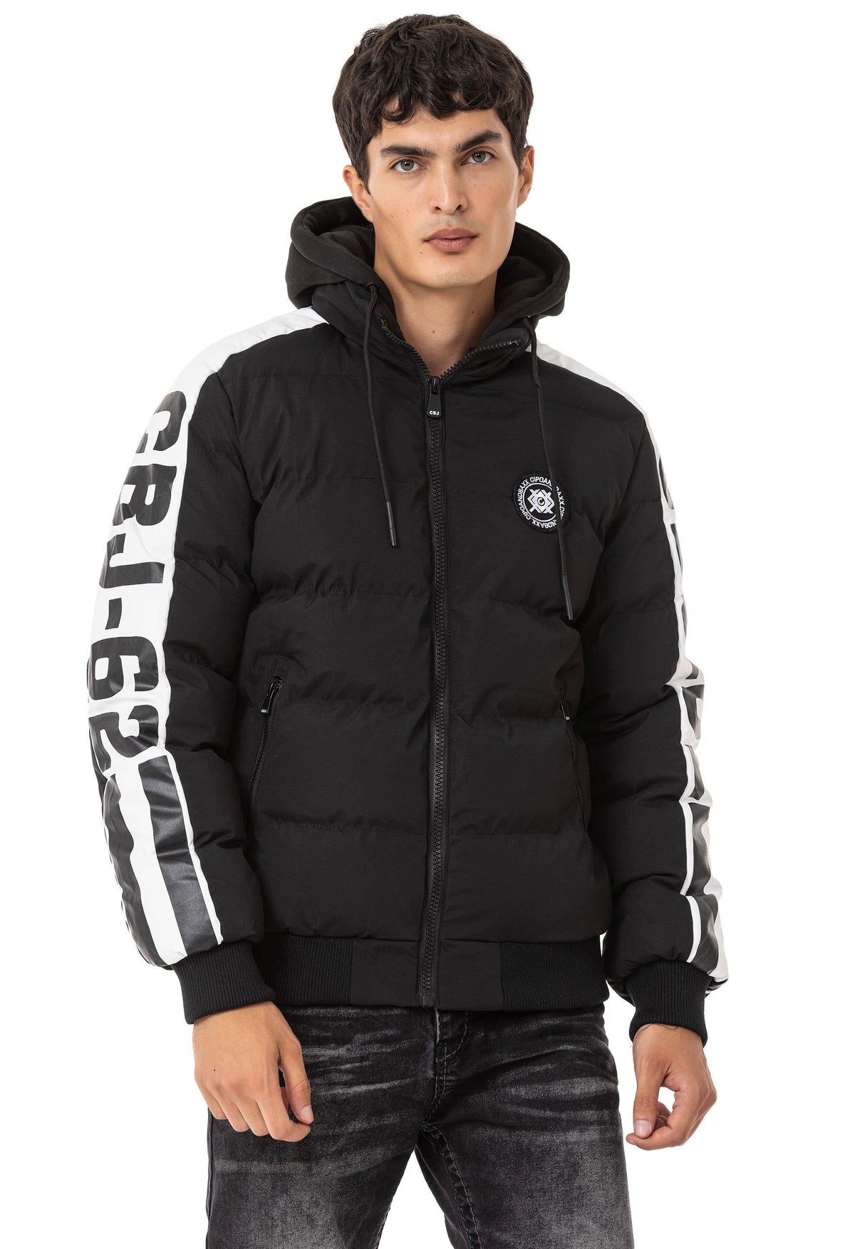 CM222 Men's Winter Jacket – Sporty & eye-catching | Detachable hood with zipper
