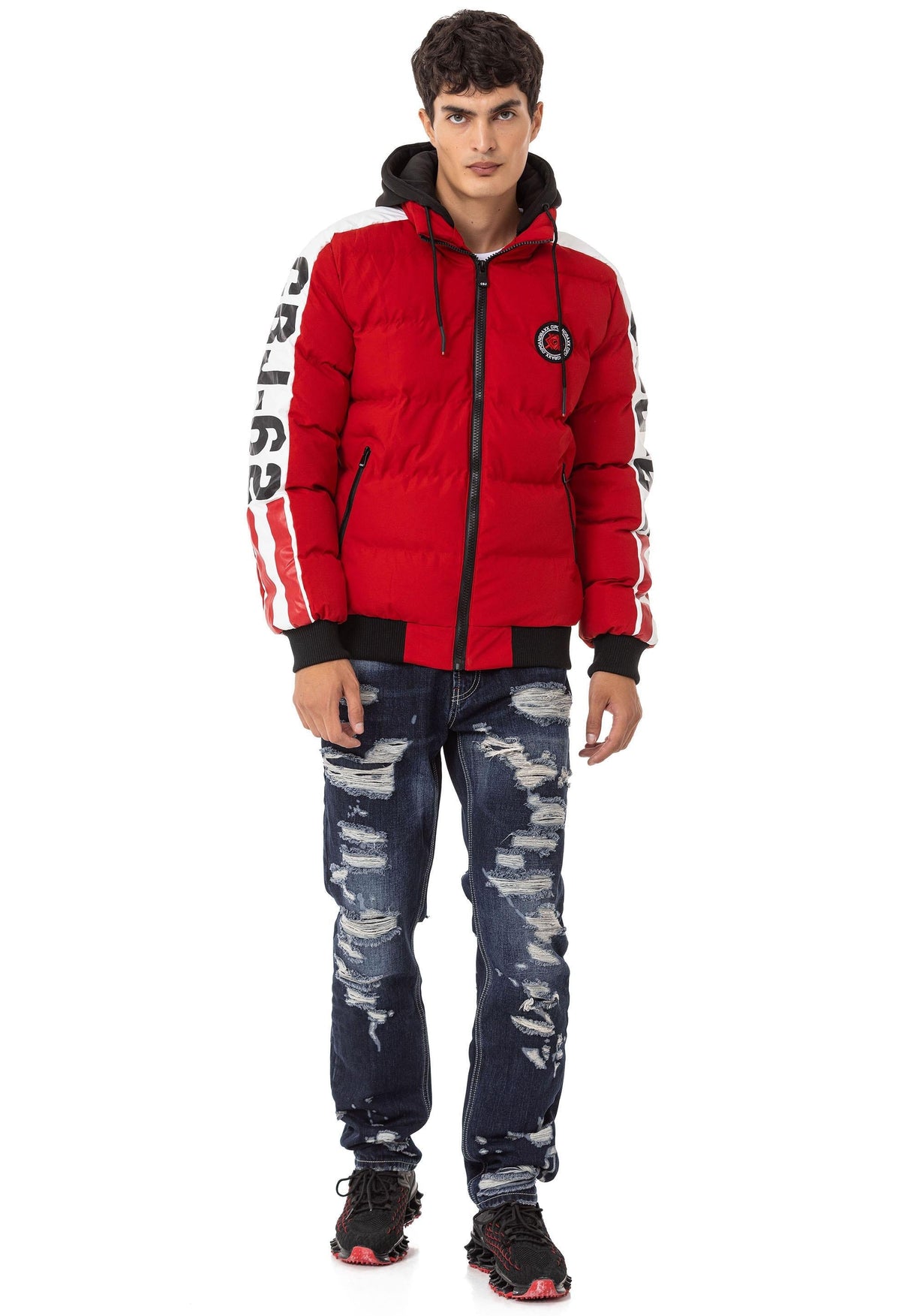 CM222 Men's Winter Jacket – Sporty & eye-catching | Detachable hood with zipper