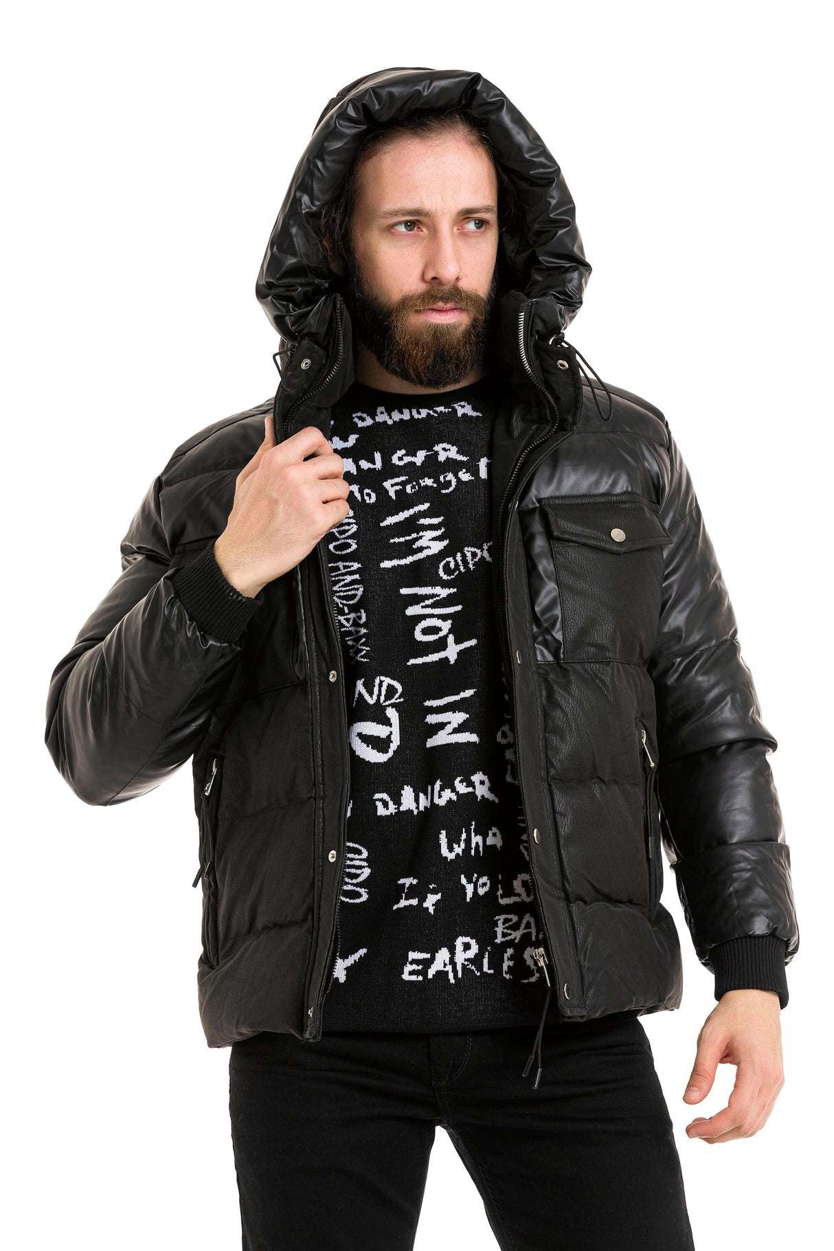 CM212 Men's Winter Jacket – with detachable hood & functional details